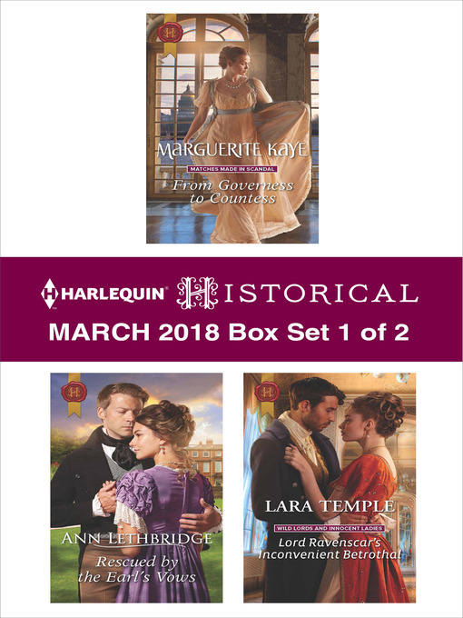 Cover image for Harlequin Historical March 2018--Box Set 1 of 2